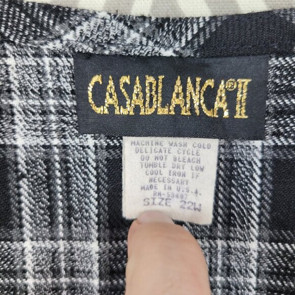 Vintage Jumper Dress Plus 20/22W 3X Plaid Academia Midi Overall Black Alt Grunge - Picture 6 of 7